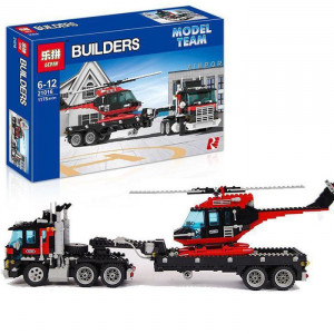 Конструктор Builders «Супер Тягач с прицепом и вертолетом»