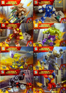 Набор 8 мини-конструкторов фигуры Heroes Assemble «Супергерои Мстители»