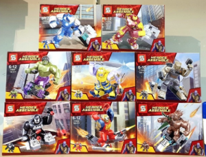 Набор 8 мини-конструкторов фигуры Heroes Assemble «Супергерои Мстители»