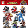 Набор 8 мини-конструкторов фигуры Heroes Assemble «Супергерои Мстители»