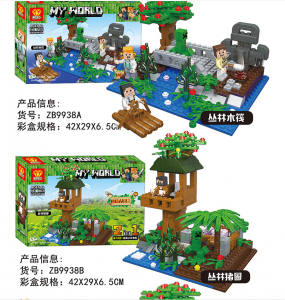 Набор 2 мини-конструктора Minecraft My World Майнкрафт «Смотровая вышка в тропиках»