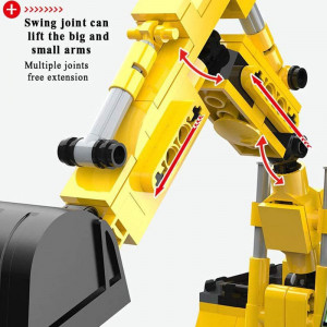 Радиоуправляемый конструктор Mould King «Экскаватор» на пульте управления