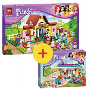 Конструктор Френдс Friends «Ветеринарная клиника»+«Городские конюшни Хартлейк Сити»: набор из 2 конструкторов
