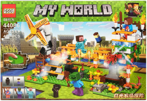 Конструктор Майнкрафт «Солнечная мельница» с гирляндой LED-подсветка