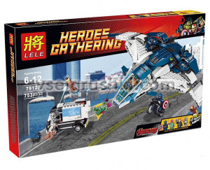 Конструктор Super Heroes «Погоня на Квинджете Мстителей»