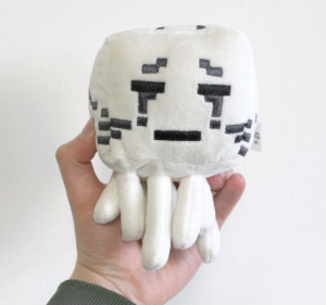 Мягкая игрушка Майнкрафт Гаст с чёрными глазами плюшевый Ghast Black Eyes Minecraft, 13 см