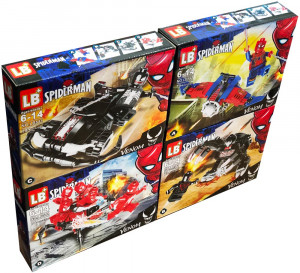 Набор 4 мини-конструкторов Spiderman «Человек-паук против Венома»