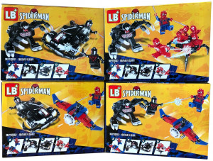Набор 4 мини-конструкторов Spiderman «Человек-паук против Венома»