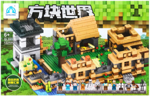 Конструктор Майнкрафт My World «Защита деревни», 12 минифигурок Qunglong