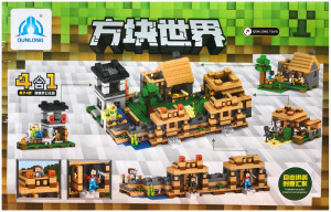 Конструктор Майнкрафт My World «Защита деревни», 12 минифигурок Qunglong