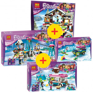 Конструктор Френдс Friends «Горнолыжный курорт 4 в 1»: набор из четырёх конструкторов