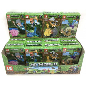 Набор 8 конструкторов Майнкрафт «Герои с питомцами»: 16 героев