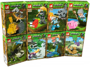 Набор 8 конструкторов Майнкрафт «Герои с питомцами»: 16 героев