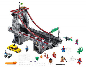 Конструктор Lepin Super Heroe «Дуэль воинов с сетями на мосту»