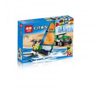 Конструктор Сити Cities «Внедорожник с прицепом для катамарана»
