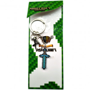 Брелок Майнкрафт алмазный Меч из металла