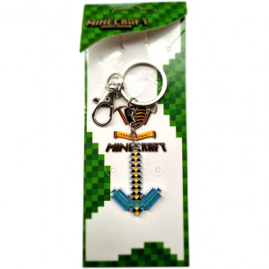 Брелок Майнкрафт алмазная Кирка из металла