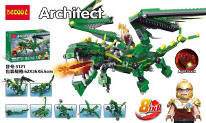 Конструктор Decool Архитектор 8 в 1 «Зеленый Дракон»