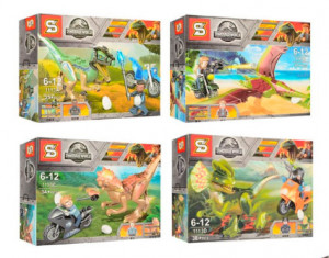 Набор 4 мини-конструктора Dinosaur World Динозавры Мир Юрского периода SY1113