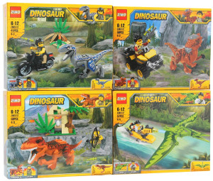 Набор 4 мини-конструкторов Dino World «Фигурки динозавров»