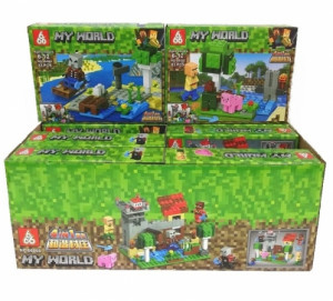 Конструктор Майнкрафт «Логово разбойников» 4 в 1