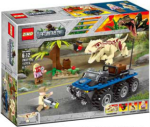 Набор 4 мини-конструктора «Динозавры и транспорт» ZM314