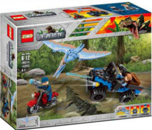 Набор 4 мини-конструктора «Динозавры и транспорт» ZM314