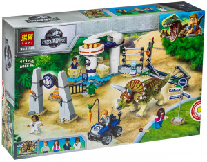 Конструктор Dinosaur World Динозавры Мир Юрского периода «Нападение трицератопса»