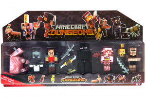 Набор 6 фигурок и аксессуаров Майнкрафт Данженс в блистерной упаковке №2