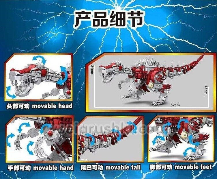 Конструктор LWCK Динозавры "Био МегаРаптор" с подвижными деталями